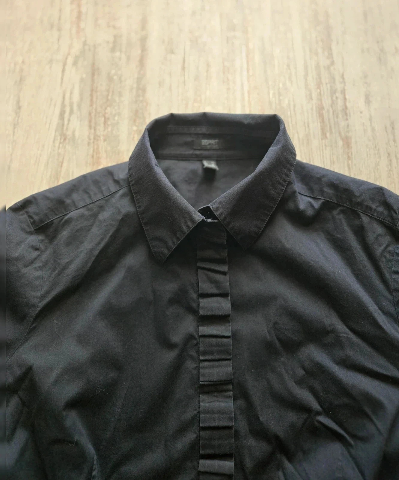 Women's black ruffled blouse size 42 – photo 2